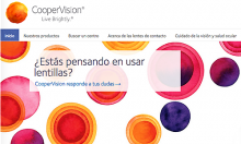 Section of Cooper Vision website Spain