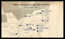 Map of Gen. Sherman's progress through the Civil War